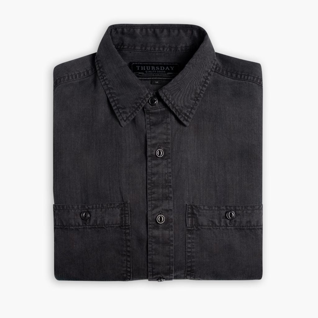 Chambray Workshirt | Black - Image 3