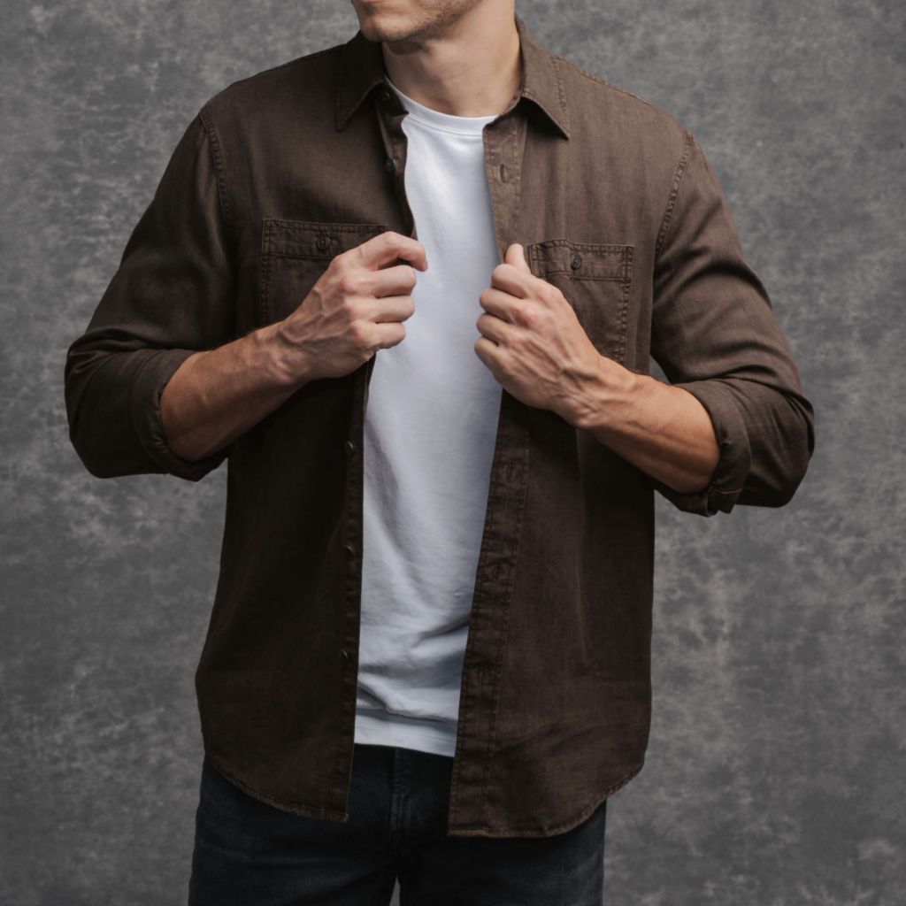 Chambray Workshirt | Brown - Image 6