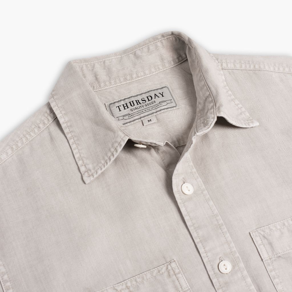 Chambray Workshirt | Oyster - Image 4