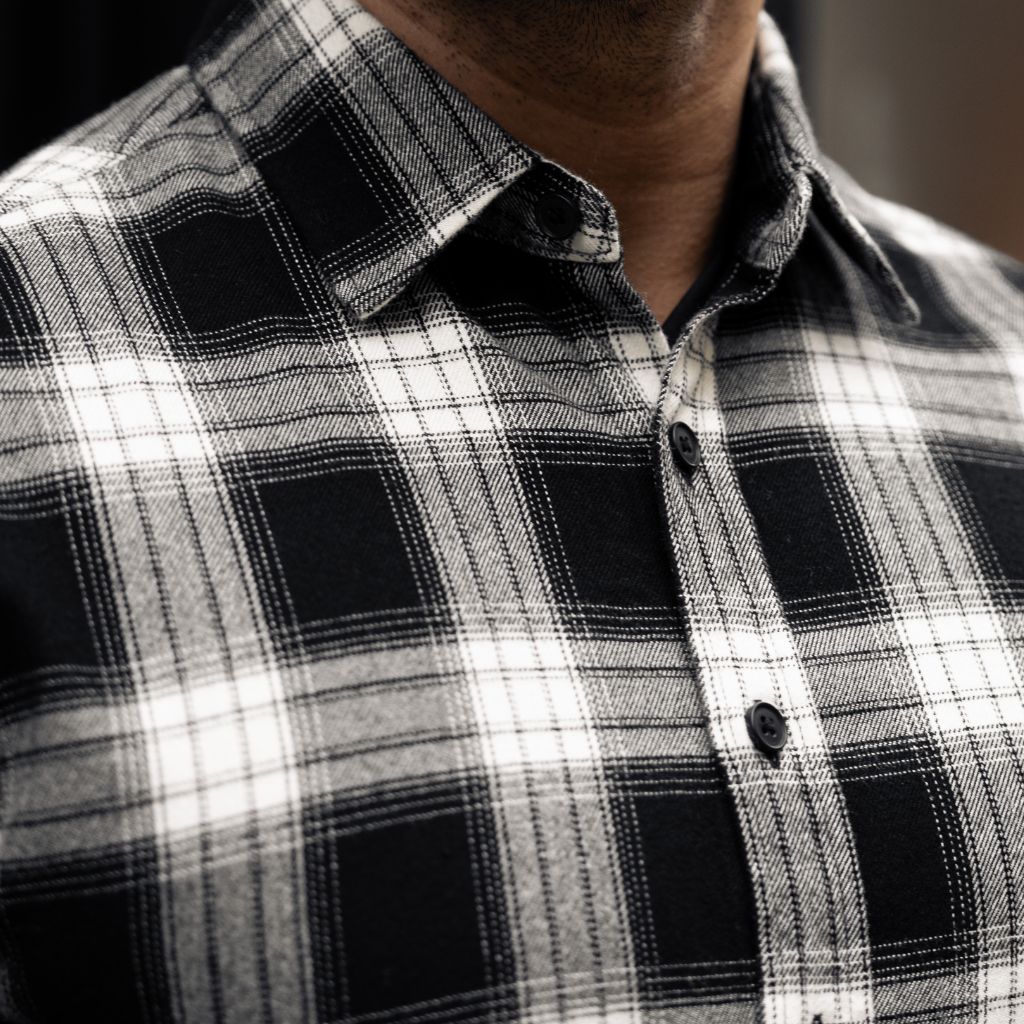 Forever Flannel Shirt | Black & Cream - Image 7