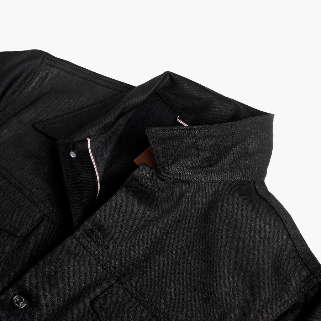 Selvedge Denim Trucker Jacket | Black - Image 8
