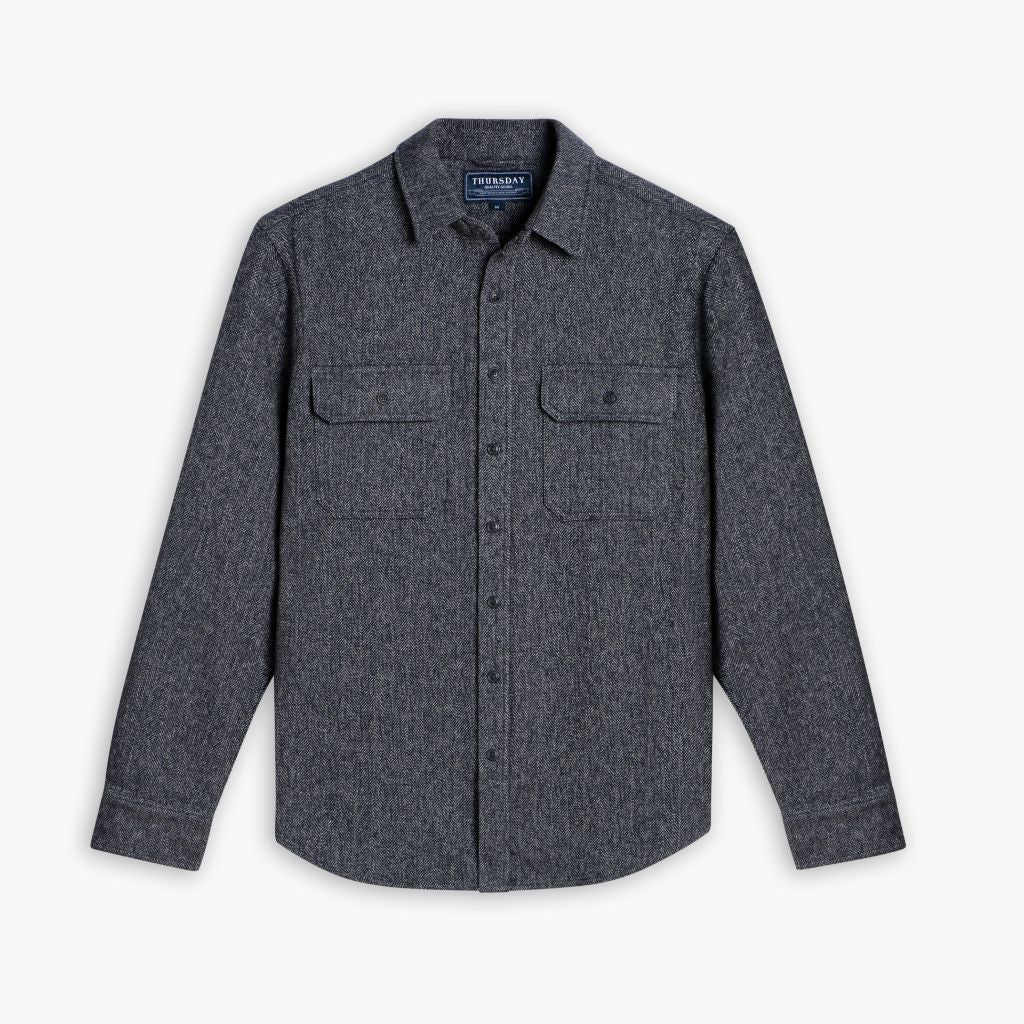 Summit Flannel Shirt | Blue Herringbone