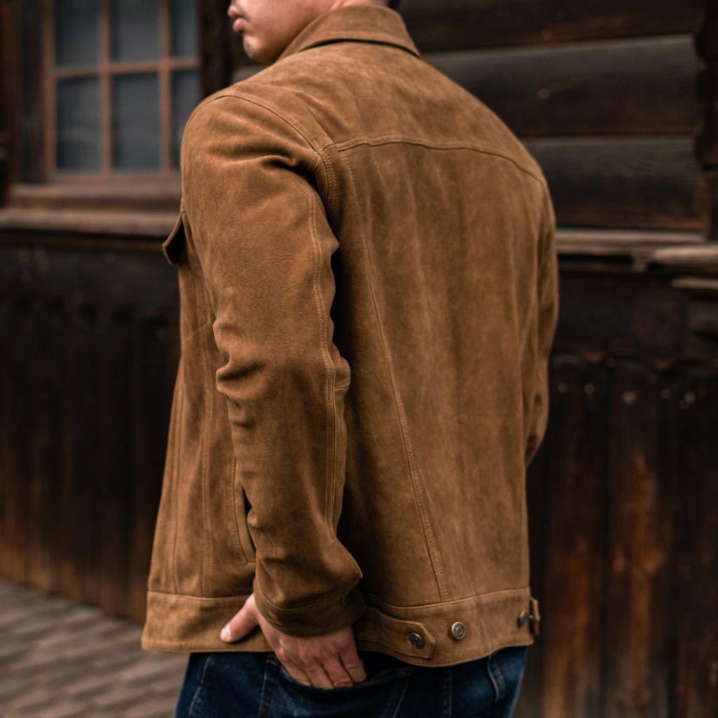 Suede Trucker Jacket | Dusty - Image 3