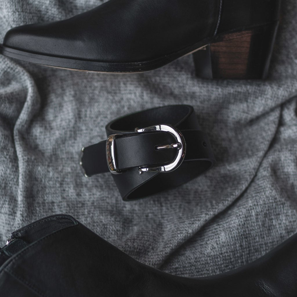 Women's Western Leather Belt | Black - Image 6