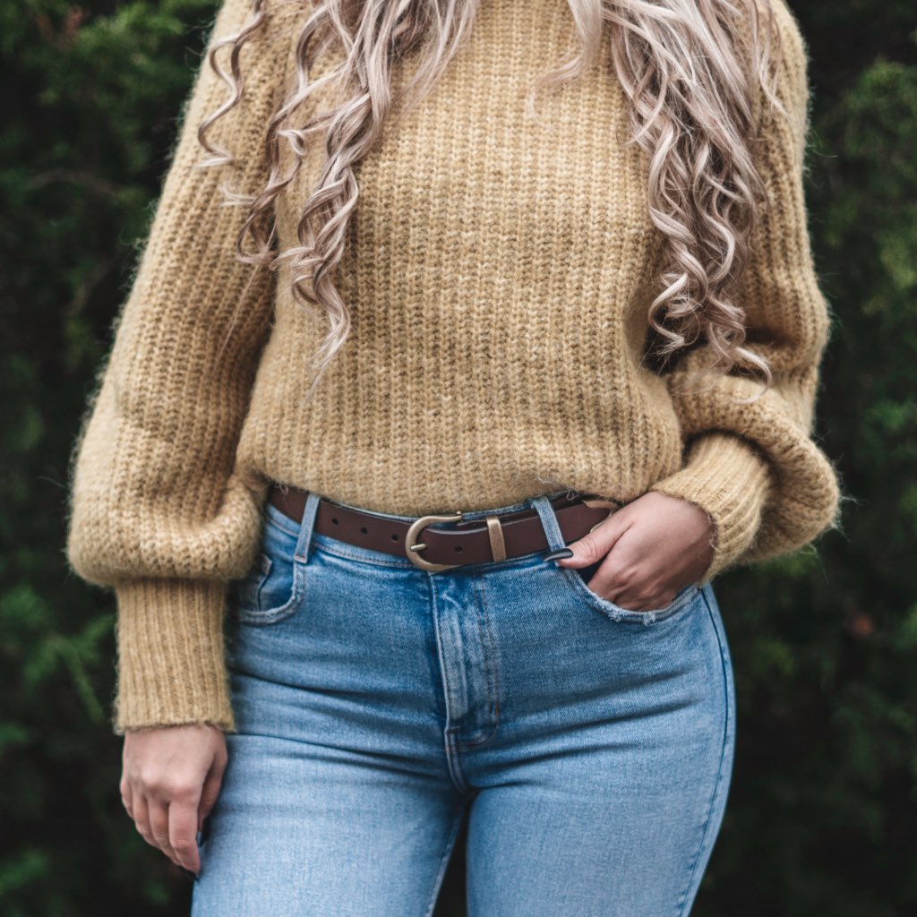 Women's Western Leather Belt | Brown - Image 4