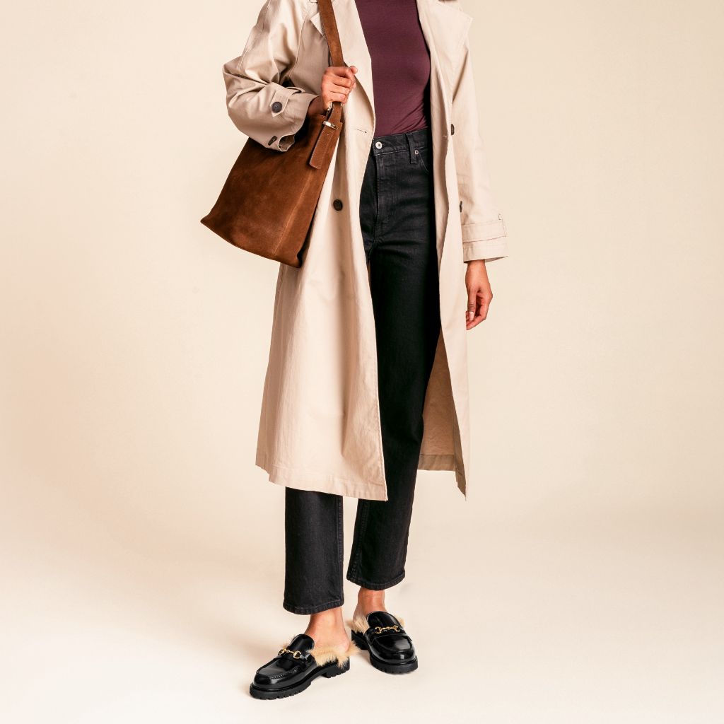 Penny Mule | Black & Beige Shearling - Image 8