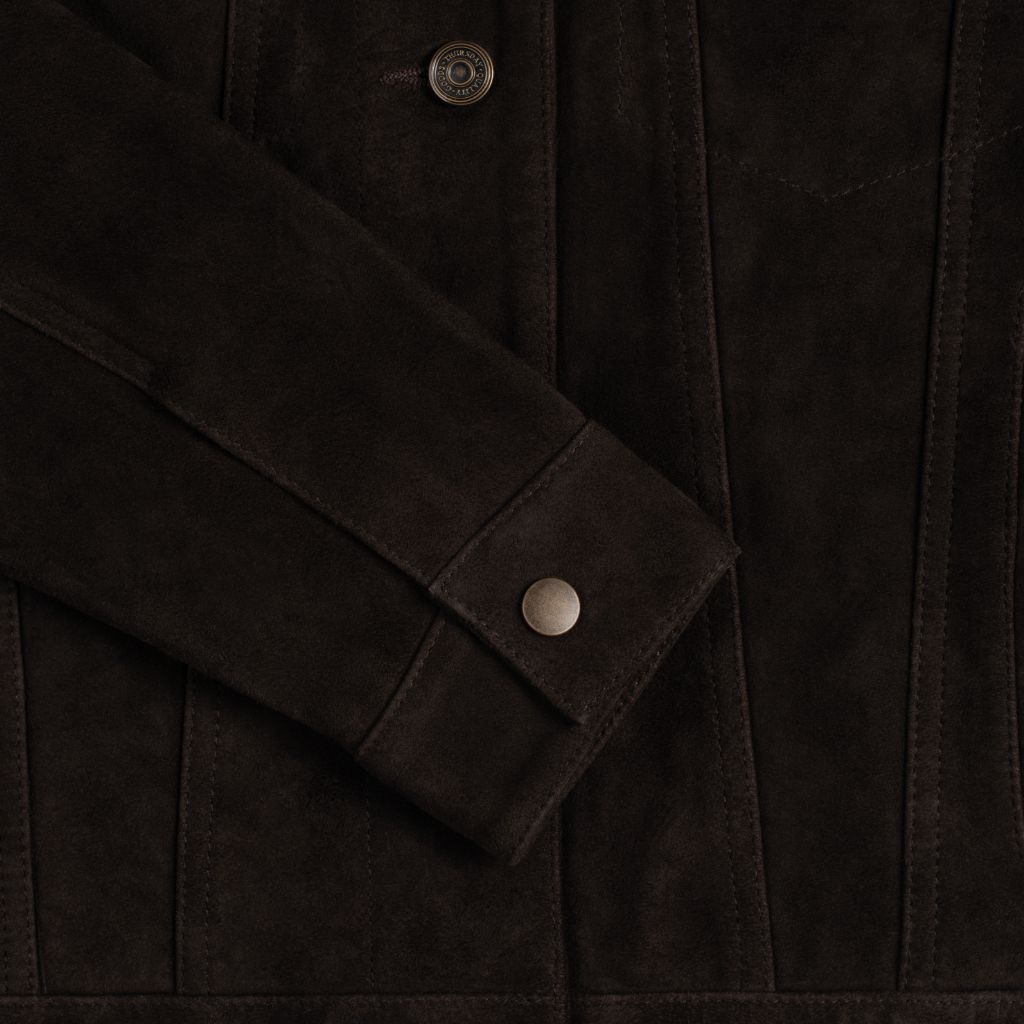 Suede Trucker Jacket | Chocolate - Image 8