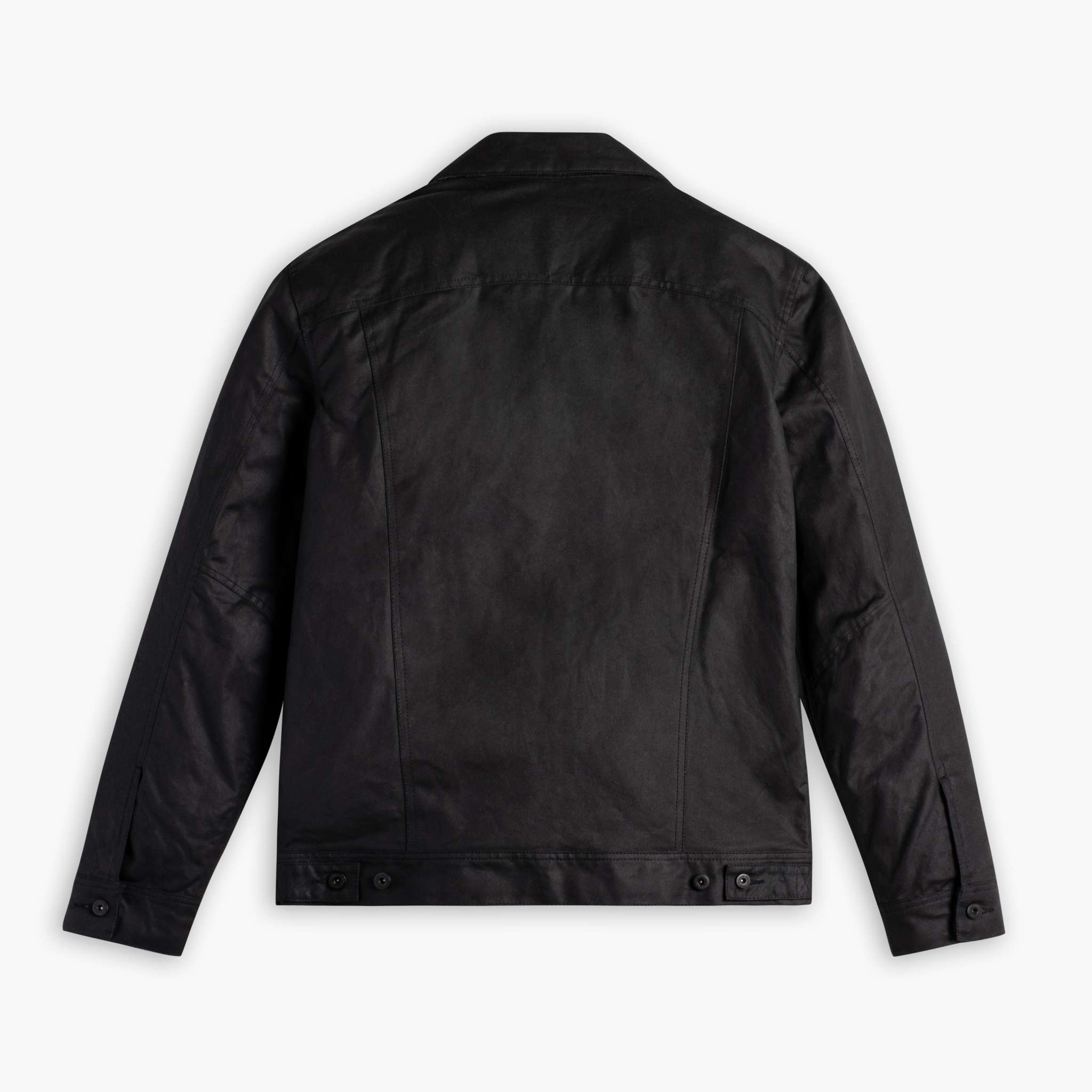 Waxed Trucker Jacket | Black - Image 6